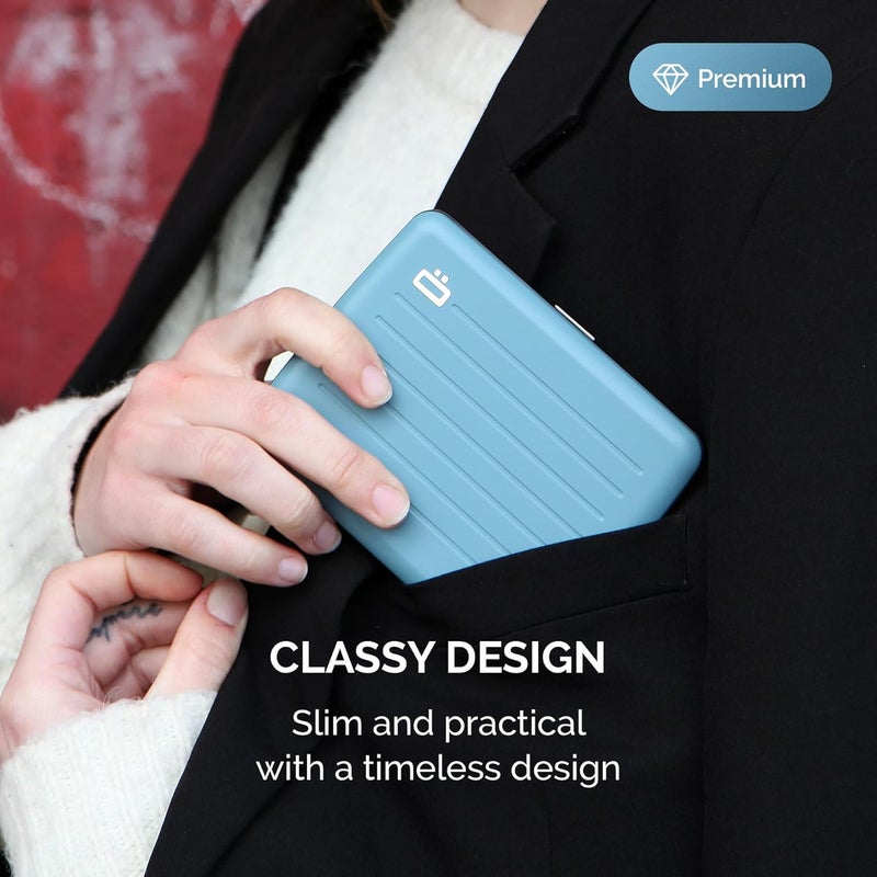 ÖGON -DESIGNS- Aluminum wallet, Large capacity with metal lock, RFID Protection against fraud and demagnetization, Smart Case OSLO Large model - Image 4